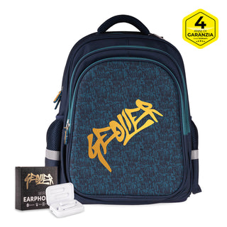 Zaino scuola Graffiti Geolier con cuffie omaggio